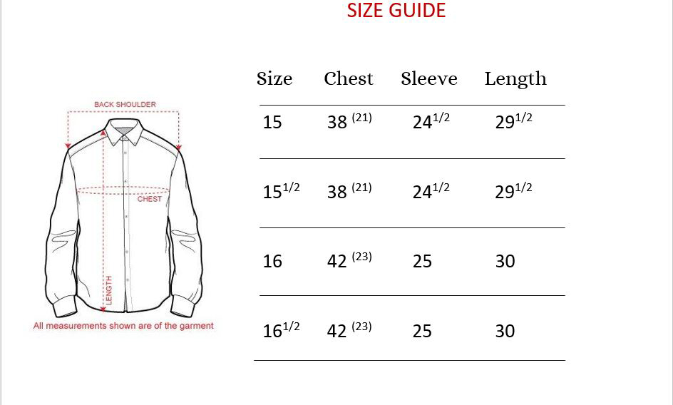 16 inch shirt size