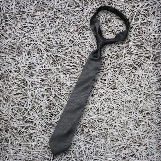 Black Reyone & Polyester Mix Hand Made Tie