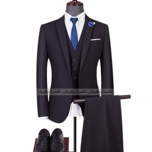 Customize 3 pcs Kings Suit with V-Shaped five button waistcoat