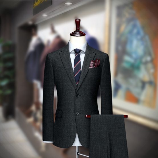 Buy Charcoal Cashmere Wool Suit for Summer Season