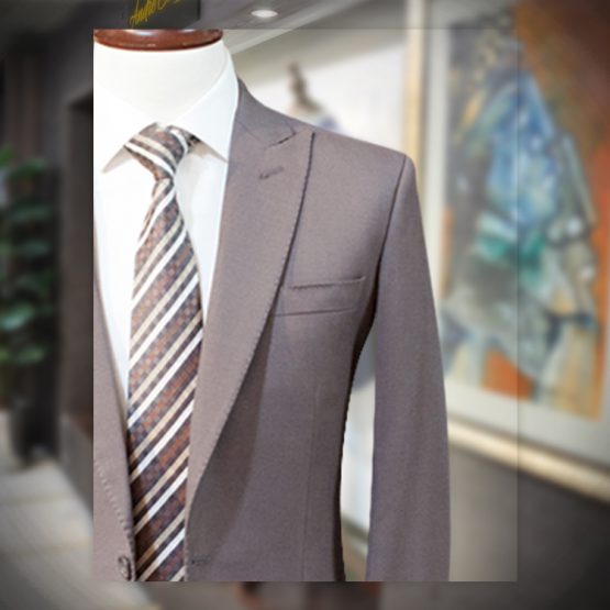 Luxury 2 Piece Light Brown Suit with Polyester Mix Fabric