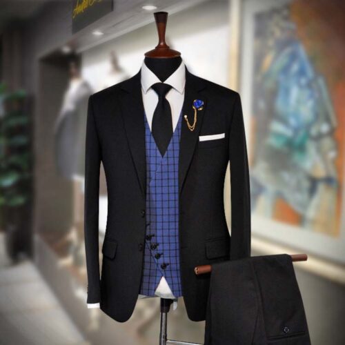 Buy Dark Black 3 Piece RTW Suit for Men