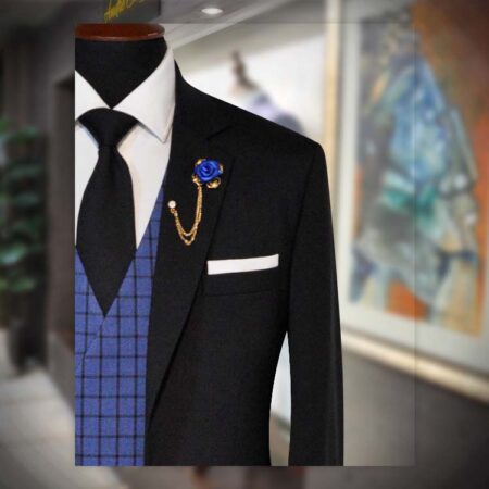Buy Dark Black 3 Piece RTW Suit for Men