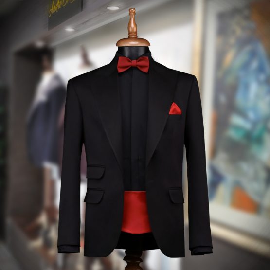 Super 120s Jet Black Tuxedo for Men