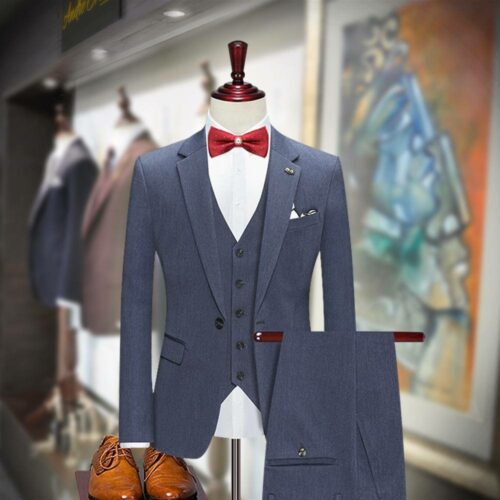 Traditional Fit Steel Gray 3 Piece Suit