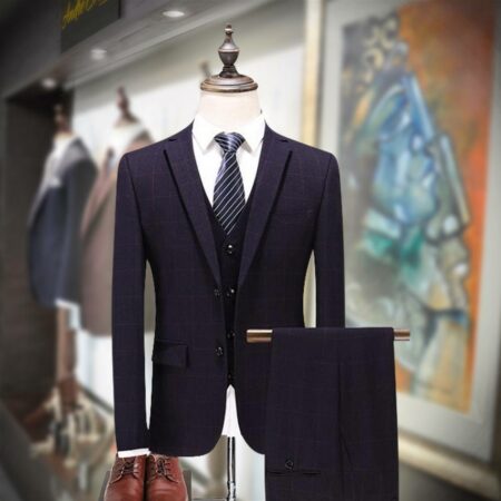 Plum Colored 3 Piece Suit with Waistcoat