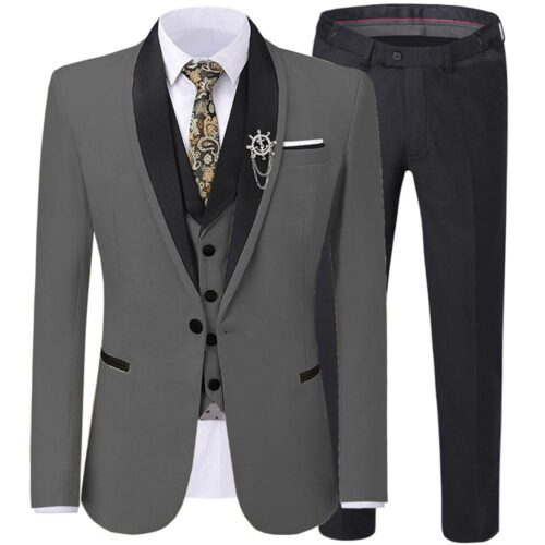 Grey Tuxedo Wedding Suit