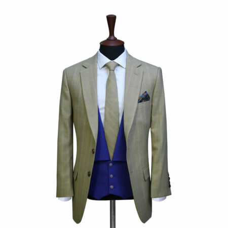 Men Windowpane Check 3 Piece Suit