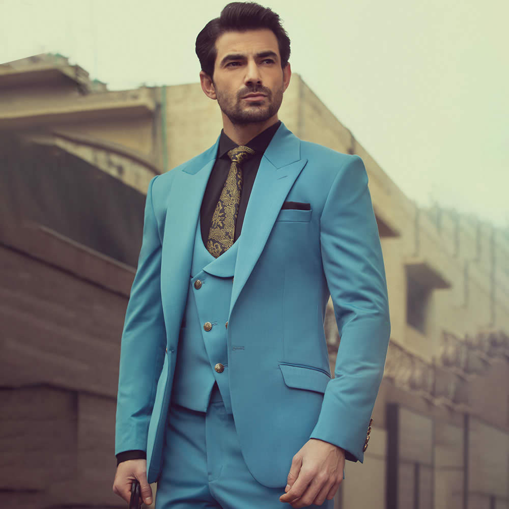 Buy Blue Office Suit For Men by Andre Emilio