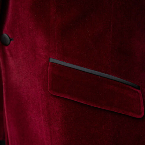 Red Velvet Tuxedo Jacket Pocket