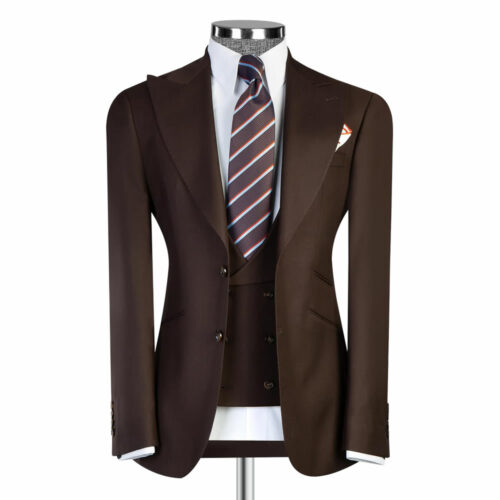 Brown Three Piece Custom Suit