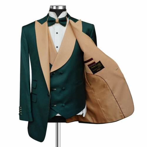 Green And Beige Peak Lapel Tuxedo