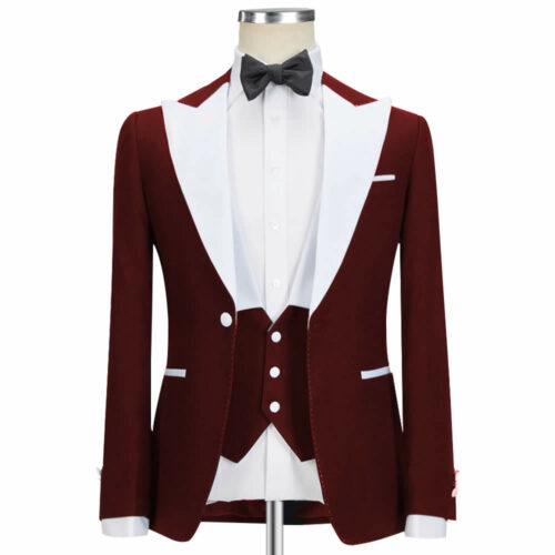 Maroon And White Tuxedo