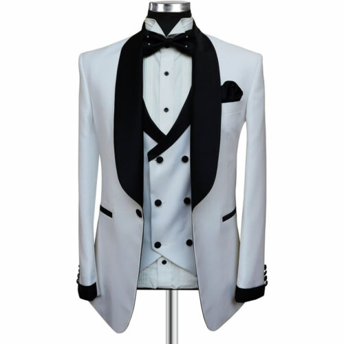 White Tuxedo With Black Contrast
