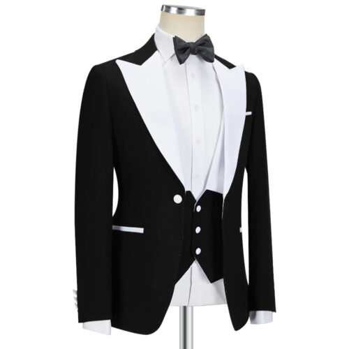 Black And White Weddiing Tuxedo For Men