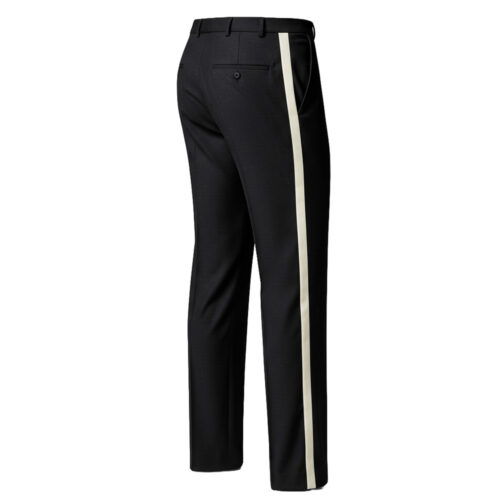 Black Pant With Cream Stripe