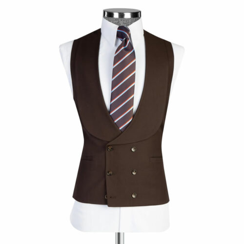 Brown Double Breasted Waistcoat