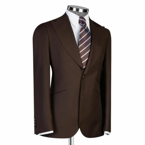Brown Peak Lapel Suit For Men