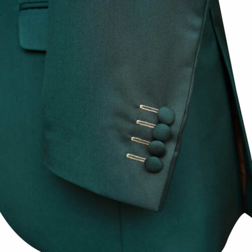 Green Tuxedo With Beige Button Threads