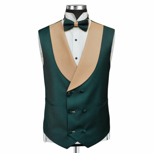 Green Tuxedo With Beige Shawl Lapel