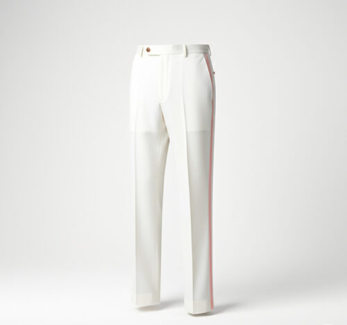 White Tuxedo Pant With Pink Strip
