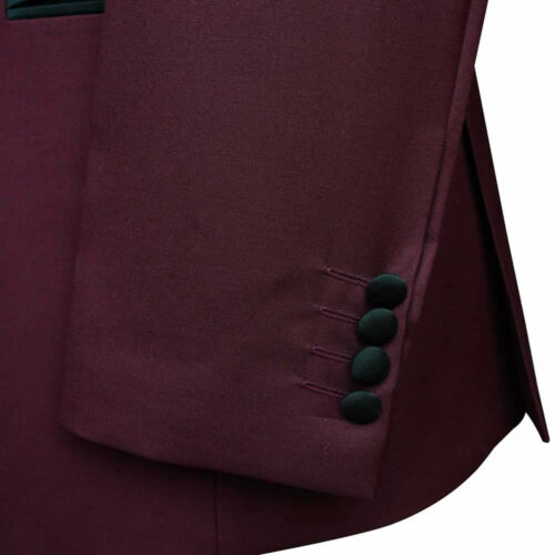 Maroon Tuxedo Jacket Sleeve With Black Button