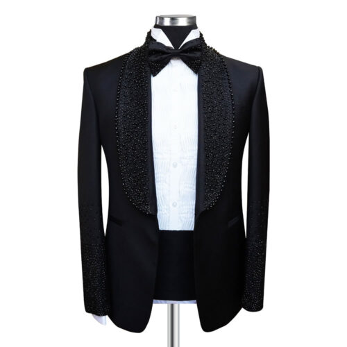 Black Stone Work Lapel Tuxedo