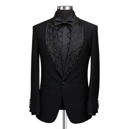 Black Tuxedo With Stone Work