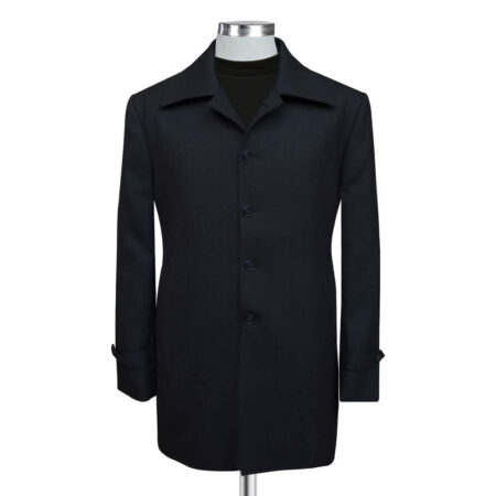 Black Wool Overcoat For Men