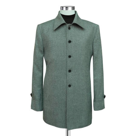 Custom Green Wool Overcoat