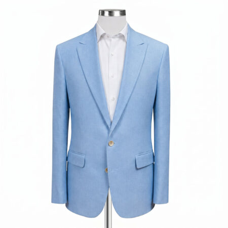 Blue Linen Business Suit