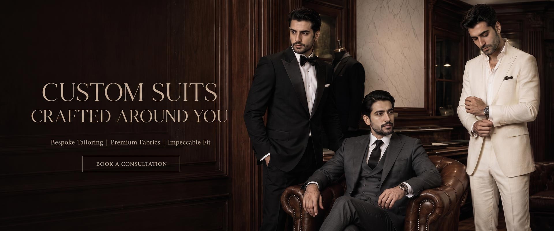 PK Andre Emilio custom suits website homepage banner